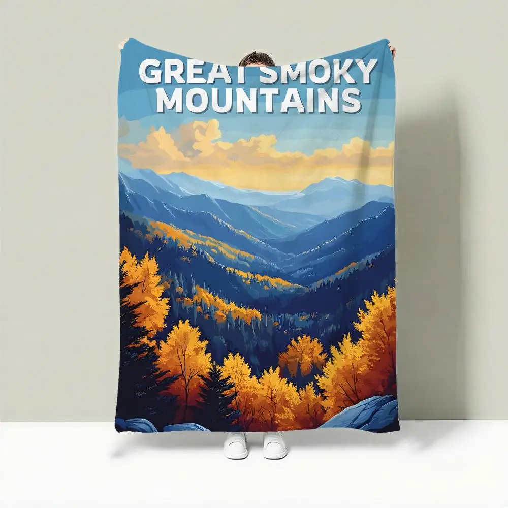 

Легкое фланелевое одеяло Park G-Great Smoky Mountains National Park, 240 г, мягкое, приятное для кожи, для летнего охлаждения