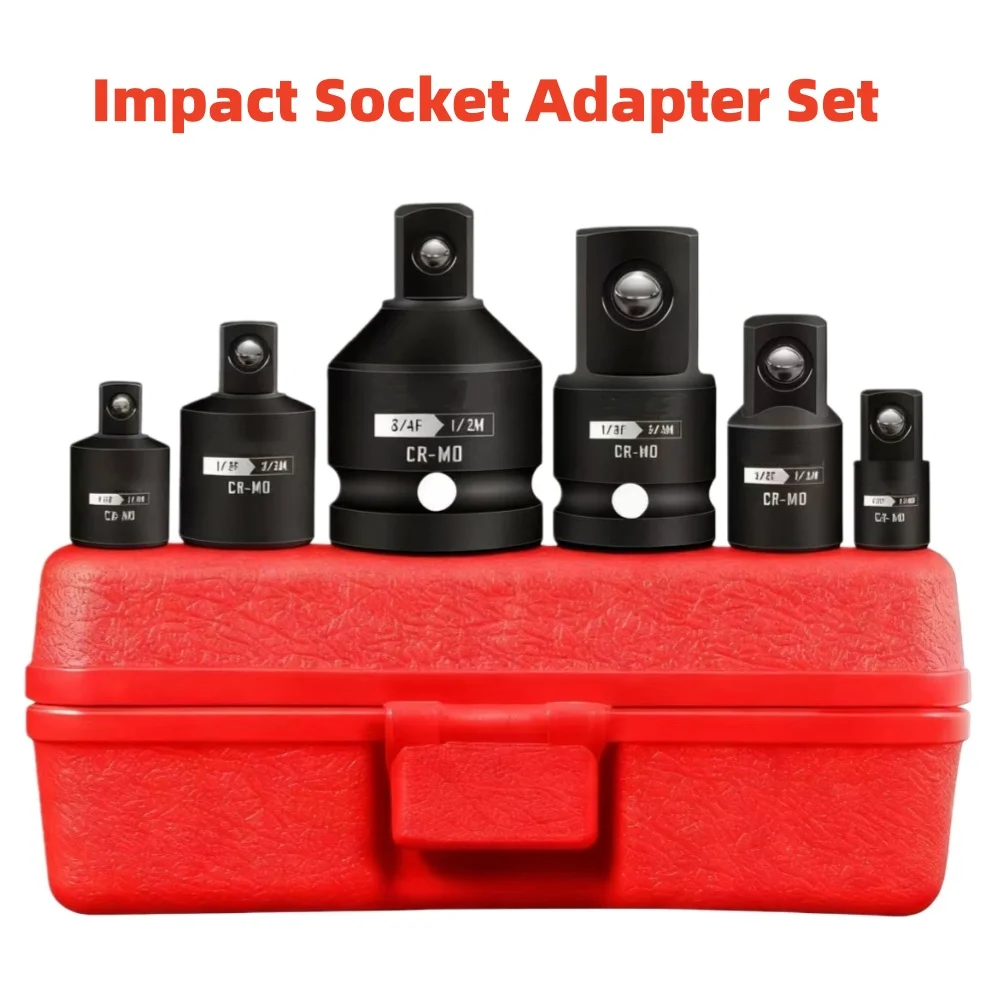 impact Socket Adapter and Reducer Set, 1/4", 3/8", 1/2", 3/4" Chrome Vanadium Steel impact Ratchet/Socket Extension/Conversion K