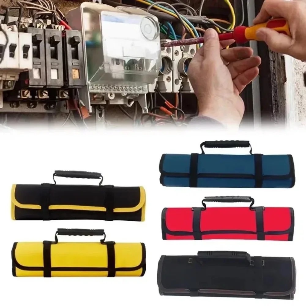 

Random Tool Roll Bag Heavy Duty Roll Up Tool Bag Wrench Roll Multipurpose Organizer Bag for Electrician Folding