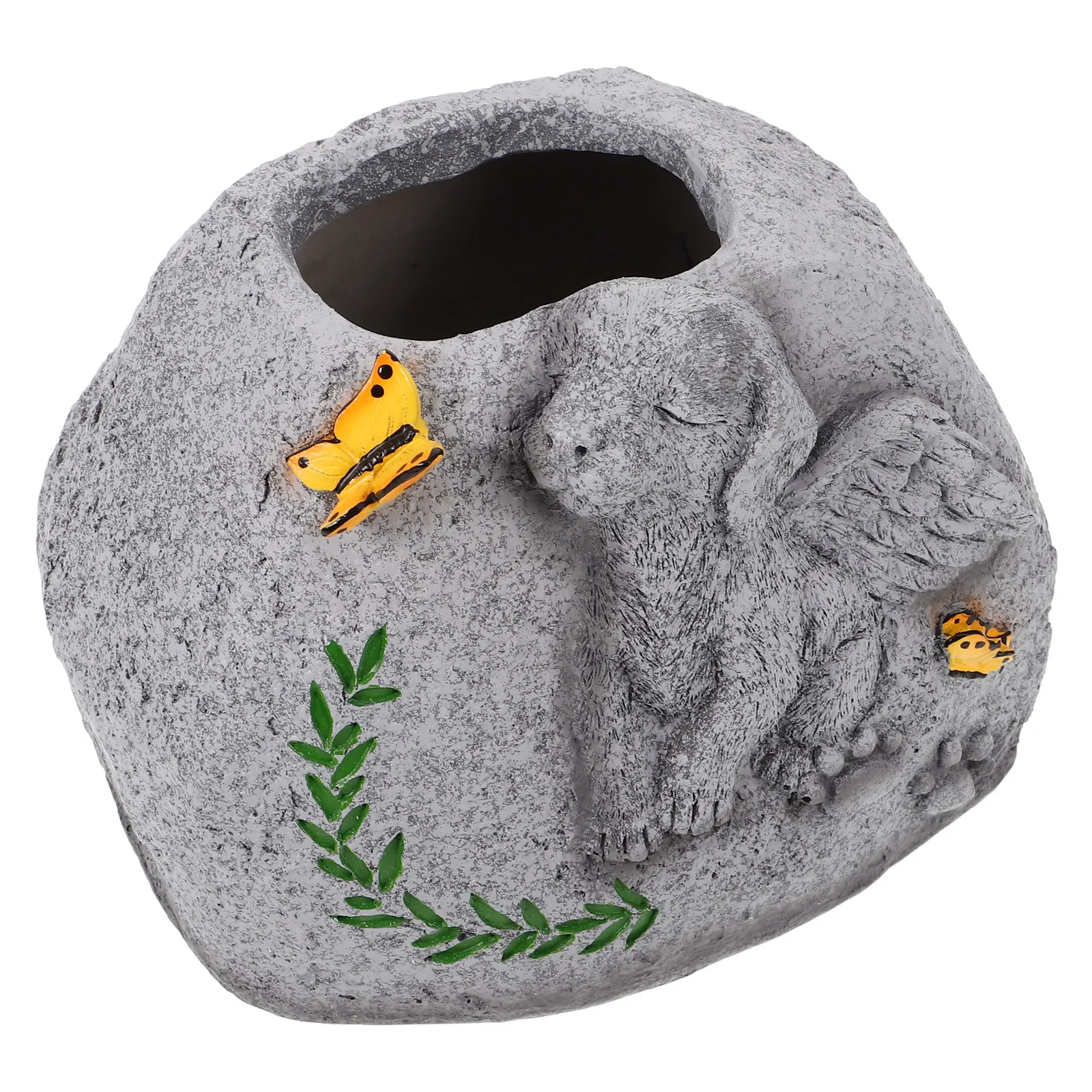 الراتنج الكلب التذكاري القبر علامة اناء للزهور مقاومة الطقس حديقة ديكور الحيوانات الأليفة شواهد القبور وعاء النبات الكلب القبر ماركر #1