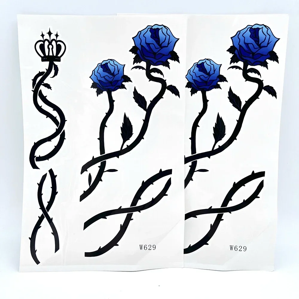 

Anime Michael Kaiser Tattoo Stickers Cosplay Unisex Adult Waterproof Temporary Blue Rose Costume Props Accessories