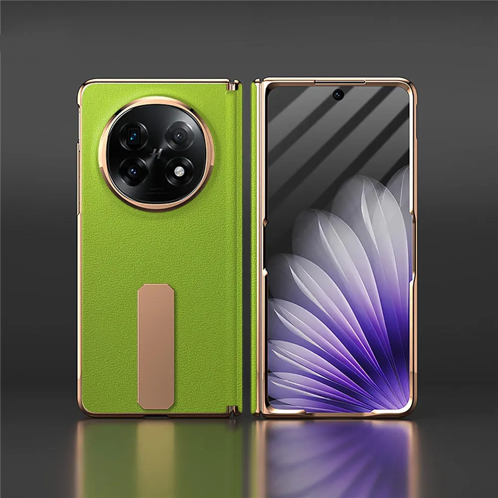 เคสยึดหนังวัวธรรมชาติระดับพรีเมียมสําหรับ OPPO Find N5 บานพับป้องกันคลุมทั้งหมด