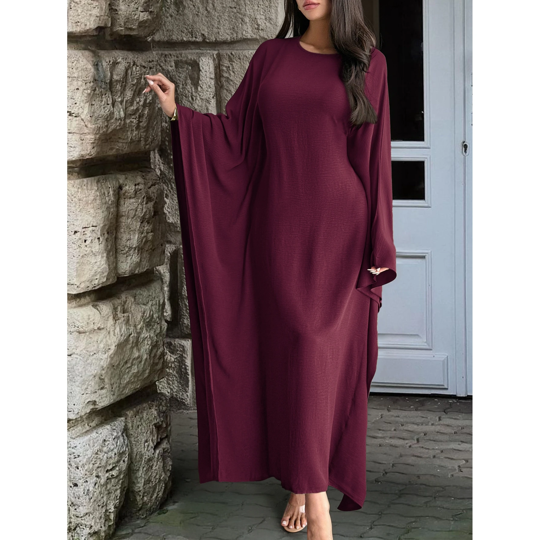 エレピュアカラーロングスウェットドクターエレロングドクター婦人服秋冬ニット生地バットウィングスウェットドクター