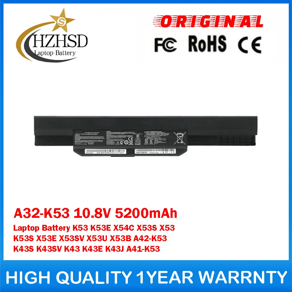 Batería Original Genuina para Portátil A32-K53 10.8V 5200mAh para ASUS K53 K53E X54C X53S X53 K53S X53E X53SV X53U X53B A42-K53 K43S K43
