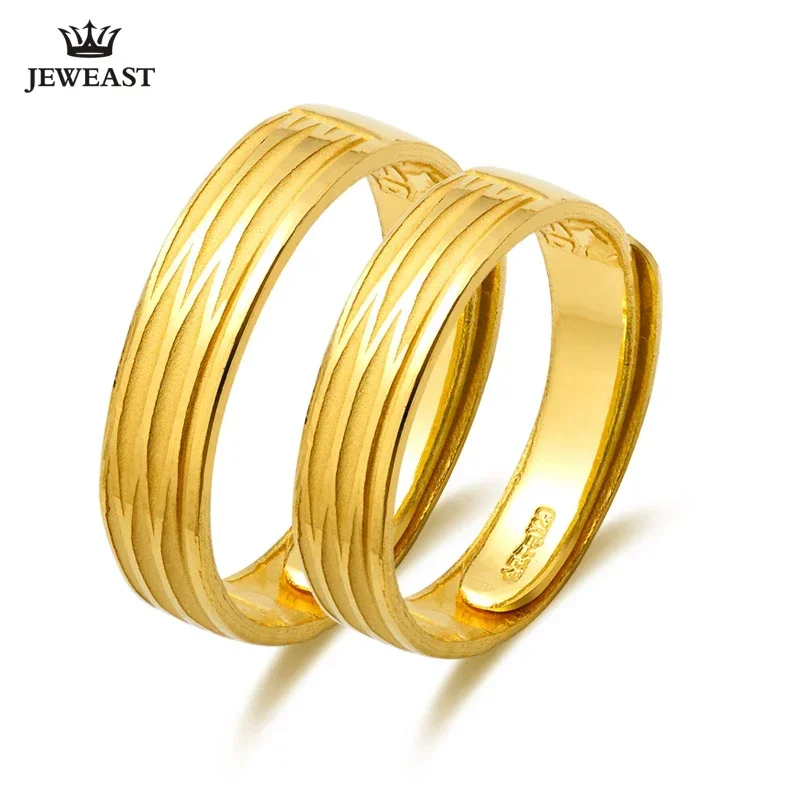 Women Jewellery Couple Rings For Wedding 24K Pure Gold Lovers Pair Rings Gold Party Fashion Rings Noble Gift Fine Jewelry