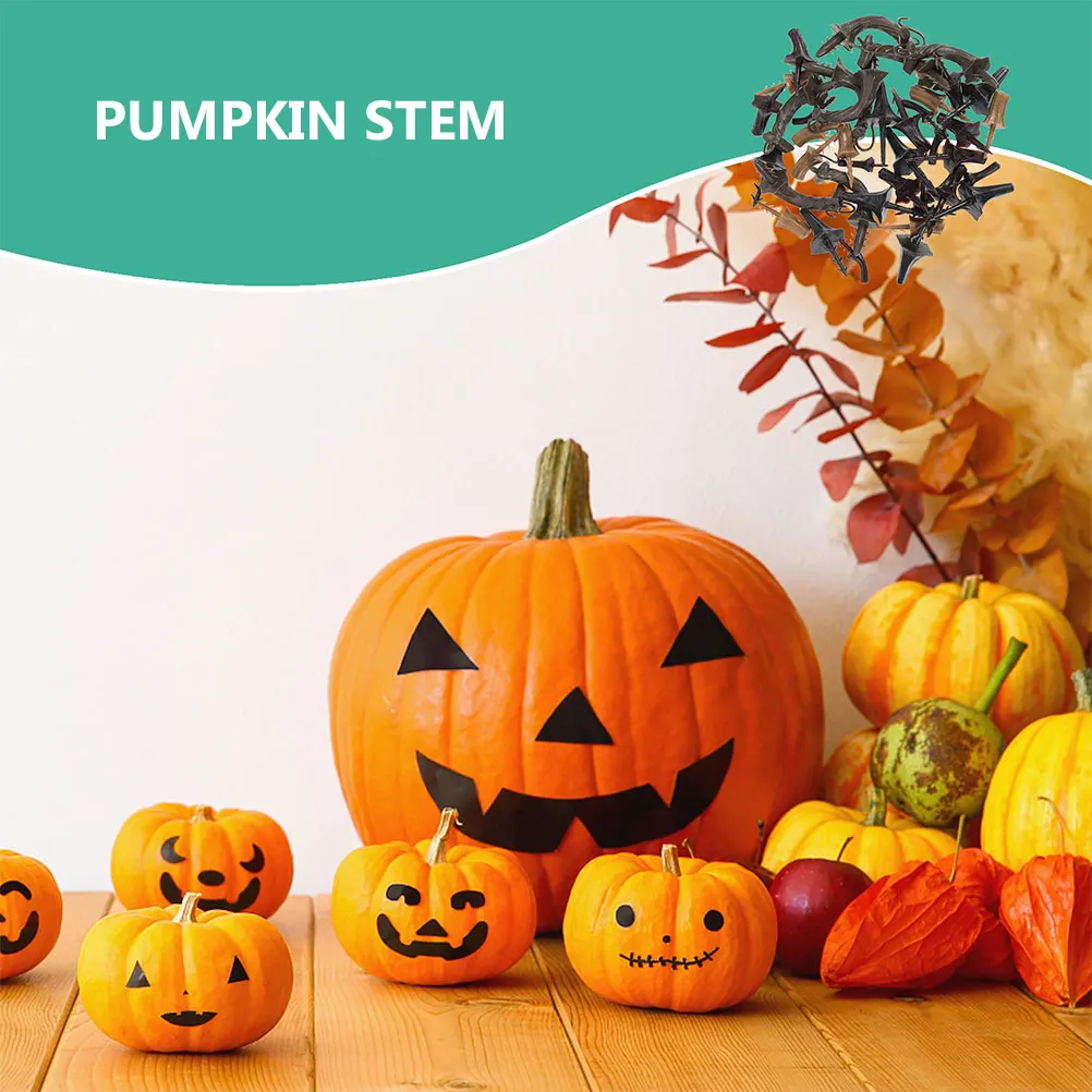 

80 Pcs Pumpkin Handle Accessories Halloween Stems DIY Plastic Crafts Decorations Outdoor Supplies Autumn