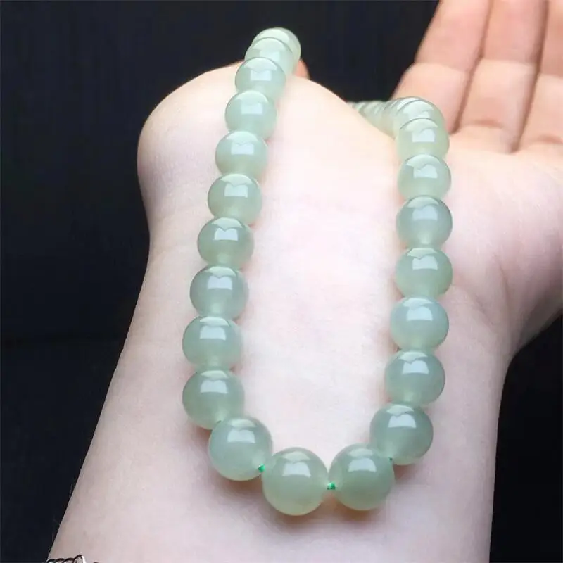 8MM Natural Hetian Jade Necklace Fashion Crystal Quartz Gemstone Jewelry Reiki Healing Gift For Women 1pcs