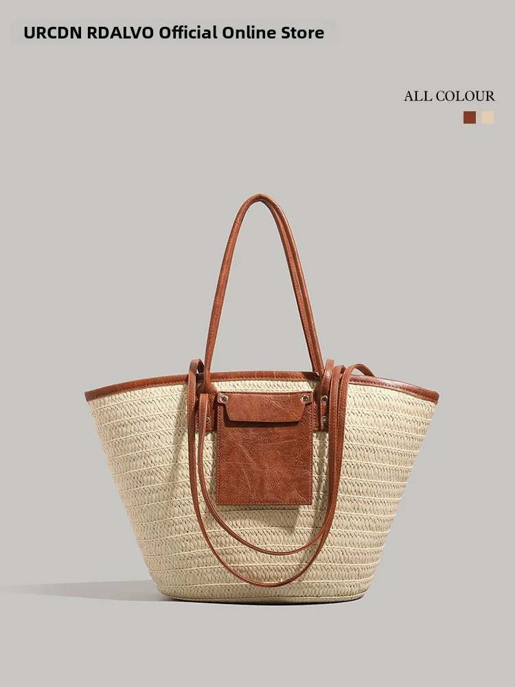 

UR Women's St Woven Tote Bag Beach Vaion Single oulder Basket Sle Faionable Spring 2025 Large Size Casual Purse
