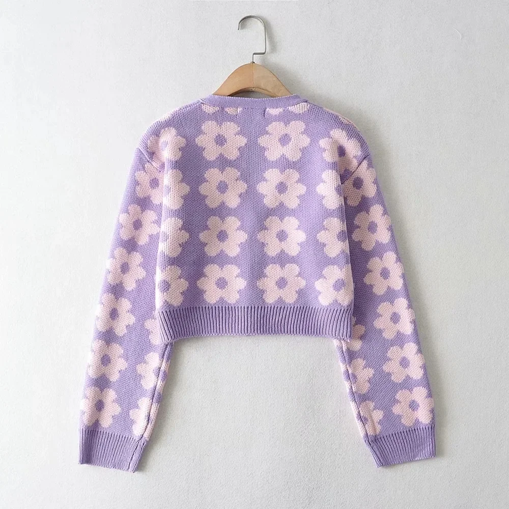Autumn Winter Women Vintage V Neck Floral Embroidery Cardigan Office Lady Kawaii Sweaters Long Sleeve Knitted Cardigans Female