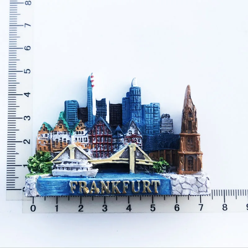

Three-dimensional architecture in Frankfurt, Germany Fridge Magnets Travel 3D Memorial Magnetic Refrigerator