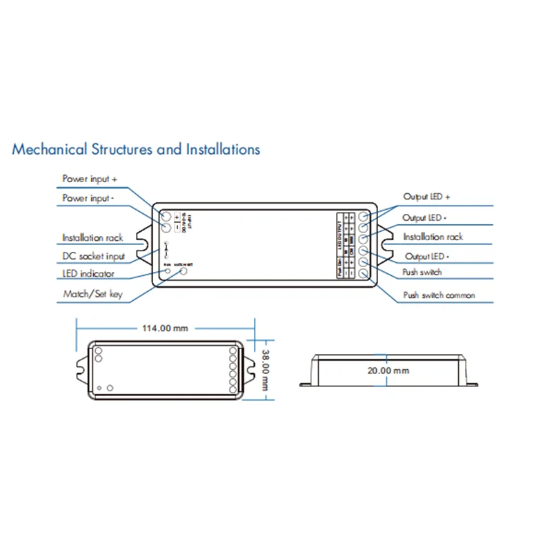 Tuya wifi led dimmer 12v 24v 36v dc 2ch smart 2,4g rf drahtloser fern dimm schalter ww cw cct controller wt1 led controller