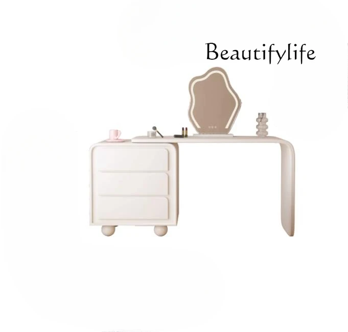 French dresser light luxury bedroom dressing table cream wind high-end bedside chest solid wood storage cabinet