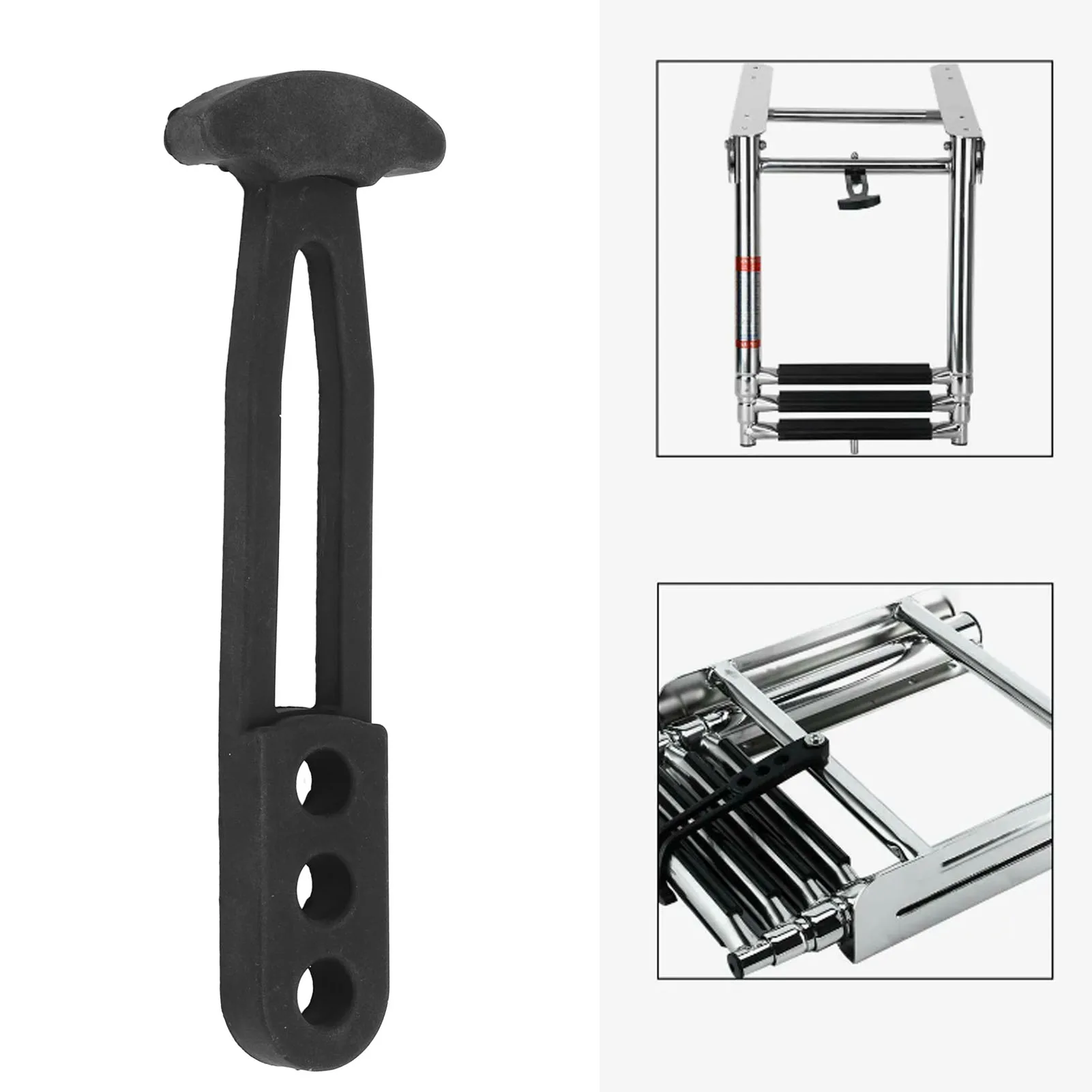 Boat Telescoping Ladder Rubber Strap Marine Secure Retaining Latch Band for Pontoon Yacht Roof RV 2 3 4 Steps Telescoping Ladder