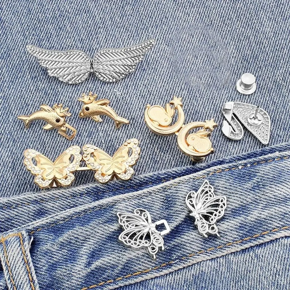 Clothing Accessories Waist Closing Button Metal Pins Removable Tighten Waist Button Adjustable Jeans Ornaments Waist Clip Women