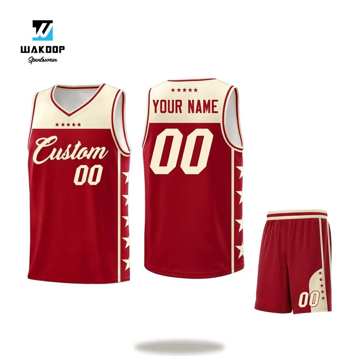 Custom Basketball Jerseys Personalized Star Pattern Sports Uniform Basketball Jersey Red Black White Blue Jerseys Multicolors