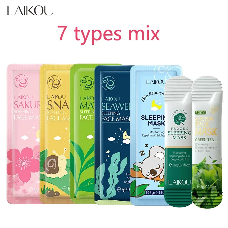 

LAIKOU Moisturizing Facial Mask Hydrating Sleeping Face Sheet Masks Repairing & Nourishing Night Face Mask Skin Care 7pcs