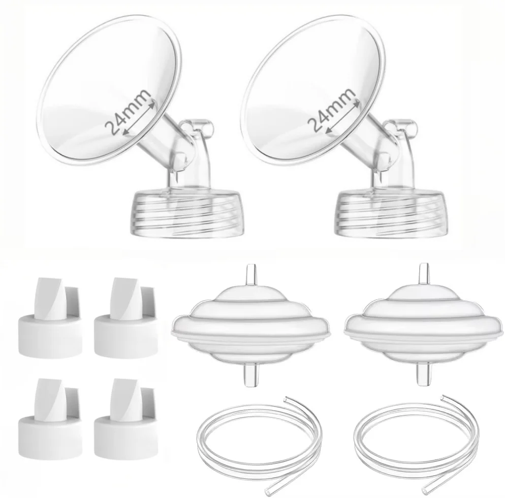 Breast Pump Parts Compatible With Spectra S1/S2 Breast Pumps Replacement, Include Flanges/Valves/Backflow Protectors/Tubing