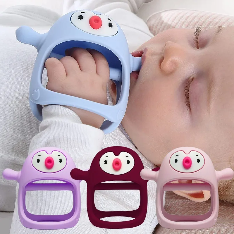 

Food Grade Silicone Baby Teething Toys Newborn Teether Gloves Training Molar Stick Toy