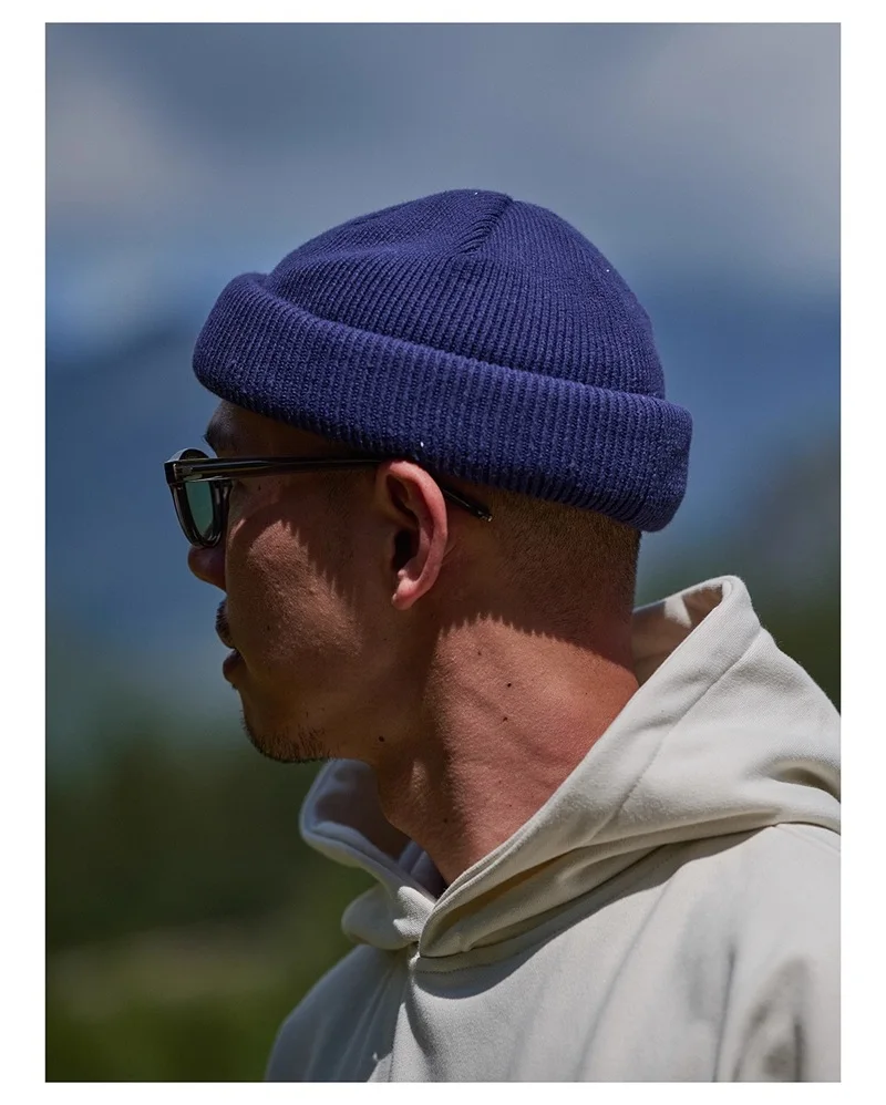 Japan Korea Fashion Mini Fisherman Beanie Hats for Men Women,Knit Trawler Skull Cap,Watch Cap,Spring Fall Winter Warm Short Hats