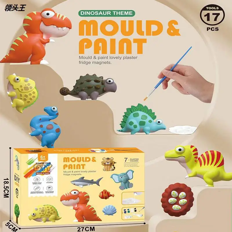 DIY Animal Plaster Painting, Toys, Coloring Dolls, Children's Benefits, Handmade Diy Smart Home Creative Refrigerator Stickers