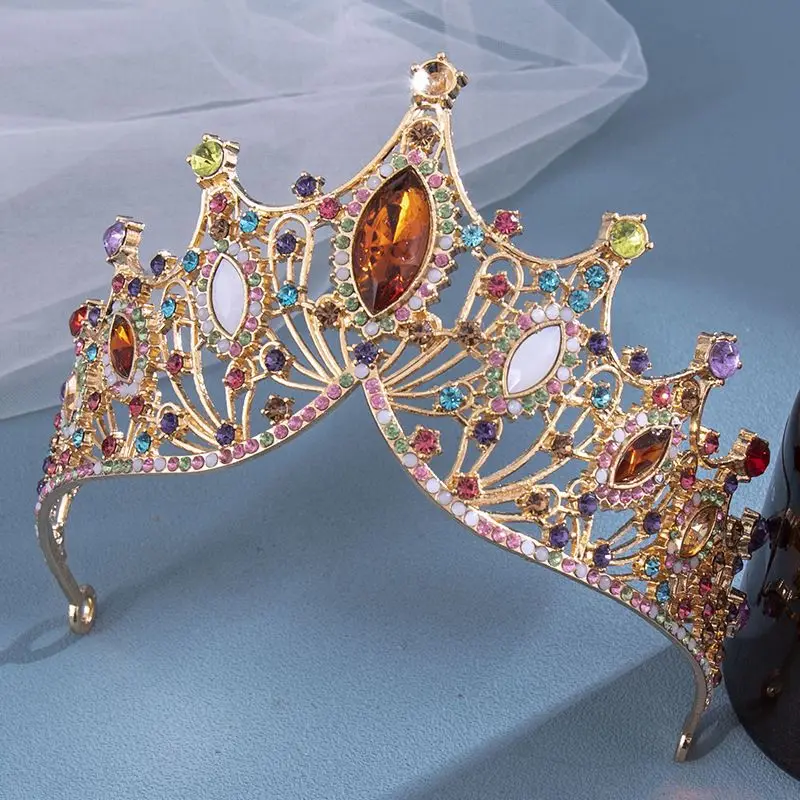 

Baroque Sle Alloy Crown Wedding Hair Accories Large Eye Water Diamond Hairband Original Design Faionable Jewelry