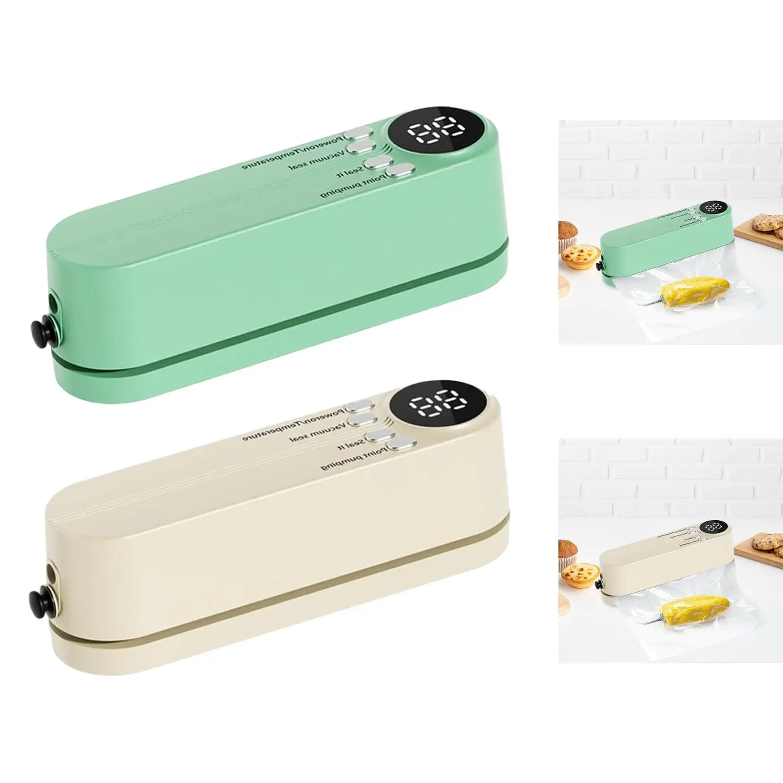 

Portable Bag Vacuum Sealer ABS Plastic Mini Vacuum Packing Machine Food Stocker for Home Storage Travel Use