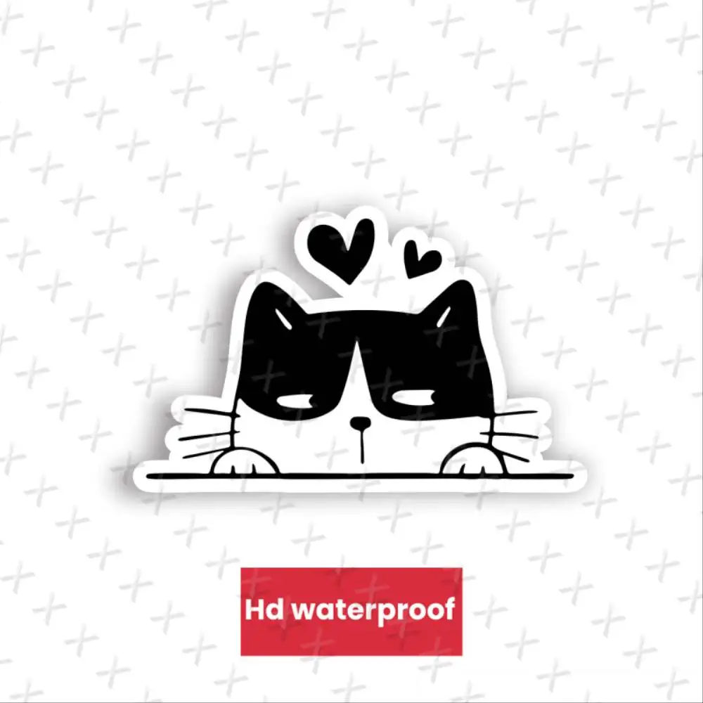 Cute Black Cat Irregular Shaped Self Adhesive Vinyl Sticker Decal For Laptops Mugs Water Bottles Waterproof Stickers For Decorat
