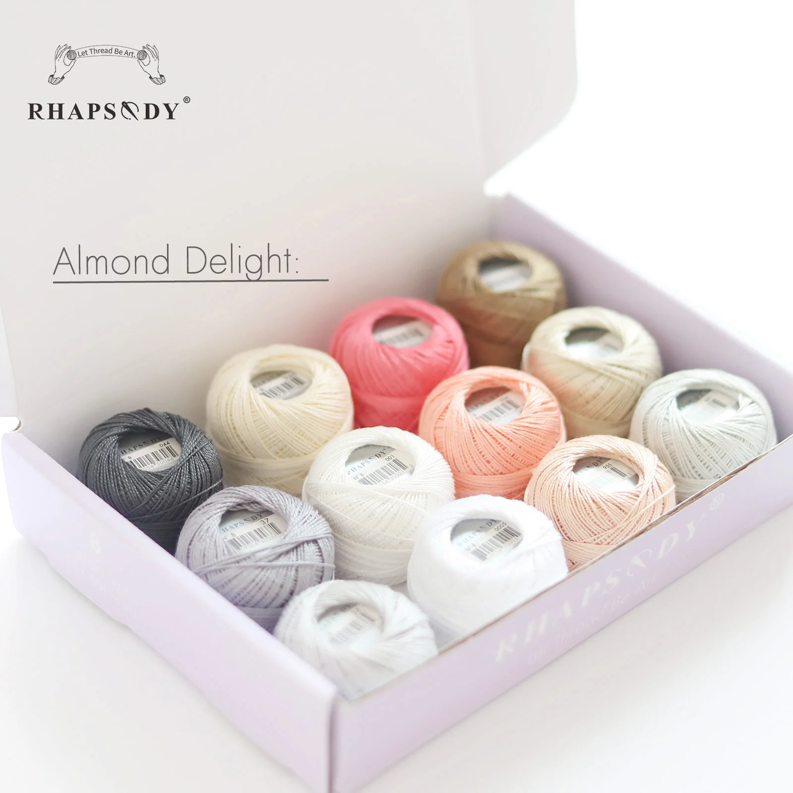 Rhapsody Größe 8, Häkelfaden, doppelt merzerisiert, lange Stapel, ägyptische Baumwolle, Perle, 12 verschiedene Farben, Set 43 Yards, 5 Gramm Kugel – Detail 25