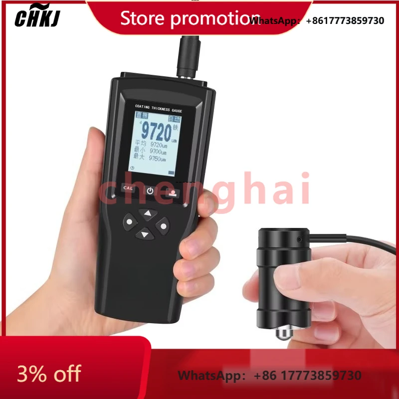 

CHKJ-2025NEWEC-910 High Accuracy Coating Thickness Gauge with Separated Probe Scope of Measurement 0~10mm (F10 Probe)