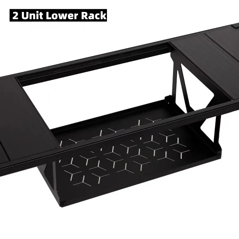 

2 Unit Black Lower Rack Aluminum Alloy Shallow Hanger Camping 2 Unit Storage Rack Cold Camping IGT Table Accessories XZ78