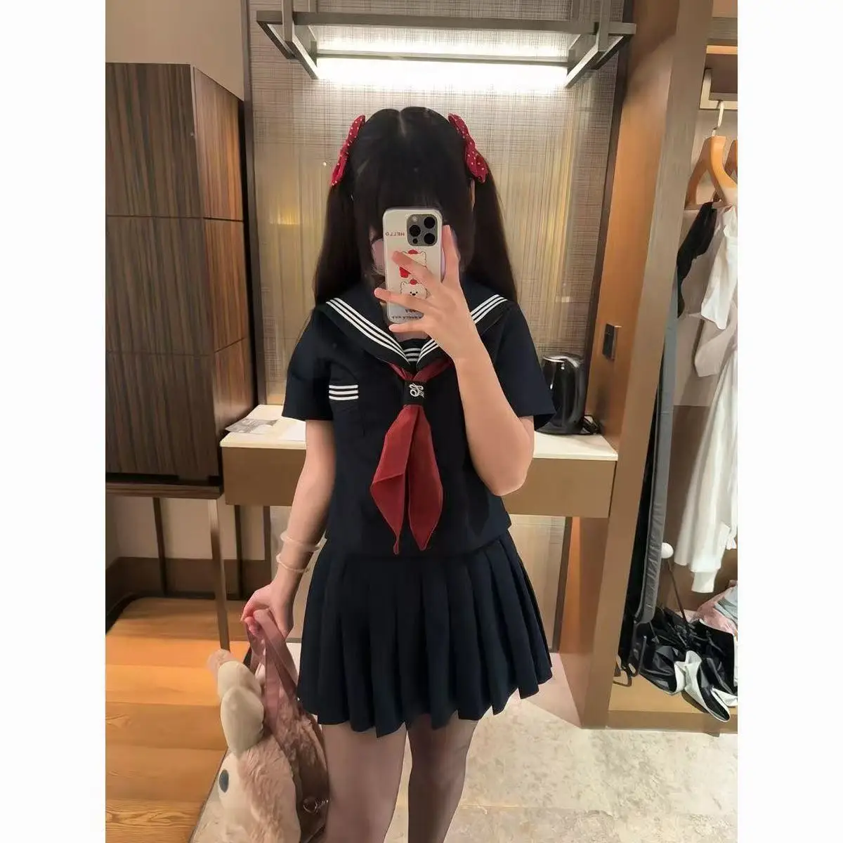 

plus Size Summer New Style JK Uniform Sailor Suit Set Women's Short Sleeve Pleated Skirt Casual Fashion College School Uniform