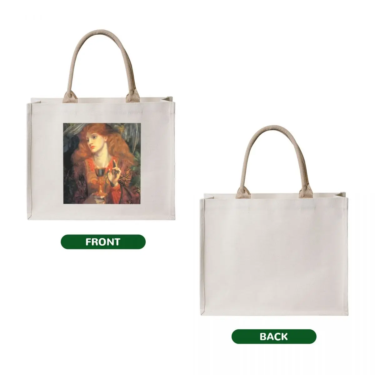 The Damsel of the Holy Grail - Dante Gabriel Rossetti Tote Bag حقائب يد نسائية قابلة لإعادة الاستخدام حقيبة تسوق حمل الحقائب الجمالية