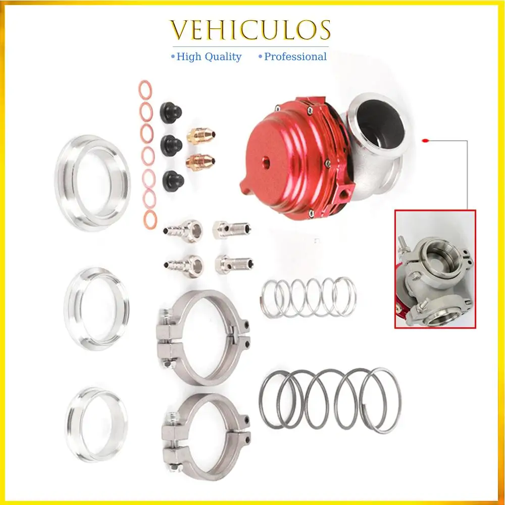 

1Set 44mm Red External Cooled Turbo Wastegate Kit For Universal Turbos MVR44 V-Band External Wastegate Performance with Springs
