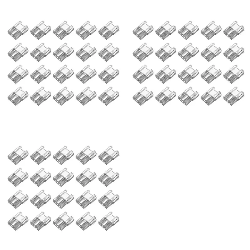 

【ПОСЛЕДНИЙ ШАНС】Соединители для светодиодных лент, 60 шт., 2-контактные, для подключения ленты к проводам, прозрачные, без пайки, без темных участков