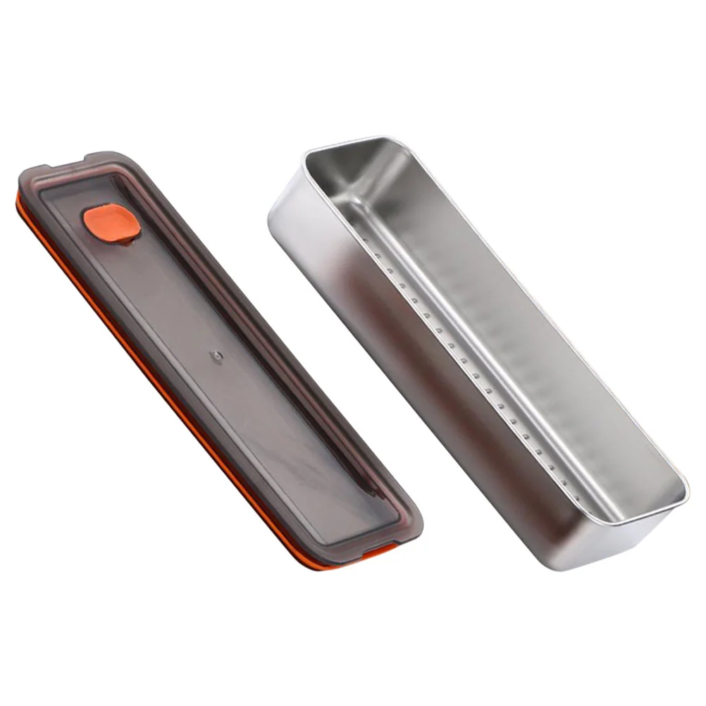 

304 Stainless Steel Air Tight Beef Bacon Storage Container Black Transparent Fridge Box for Meat Vegetable Slices Keeps Food