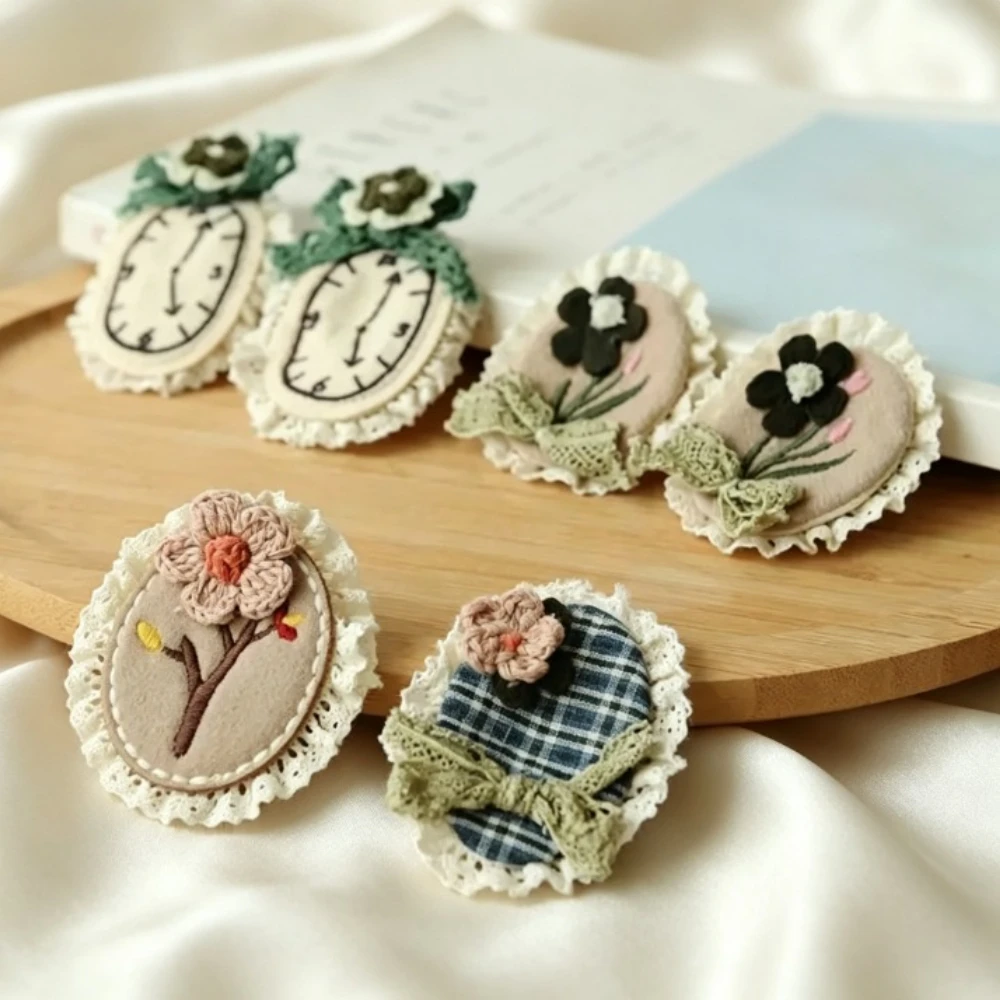 Artistic and Sweet Crochet Flower Brooch Lace Accessory Forest Girl Style Decorative Fabric Pin