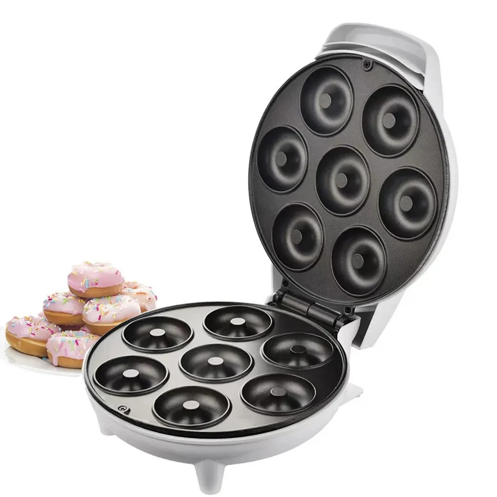 Portable Mini Donut Machine 7-Hole Electric Grill Donut Maker Non-Stick Kitchen Appliance Kid\'S Snacks Desserts Breakfast Maker