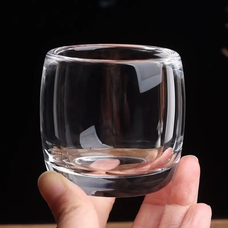 80ml Crystal Glass Tea Cup Thickened Wine Cup Transparent Master Cup Wholesale Cups Single Tea Set Glass Cups Gifts for Wedding