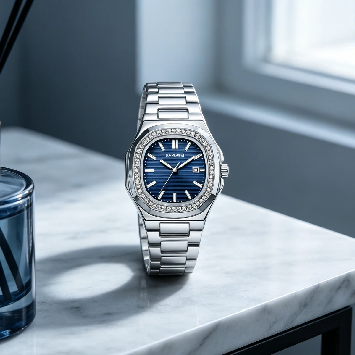 Reloj de moda BANGWEI, reloj informal para hombres de negocios, reloj de cuarzo con calendario luminoso con diamantes, reloj de pulsera Montre Homme Reloj Hombre