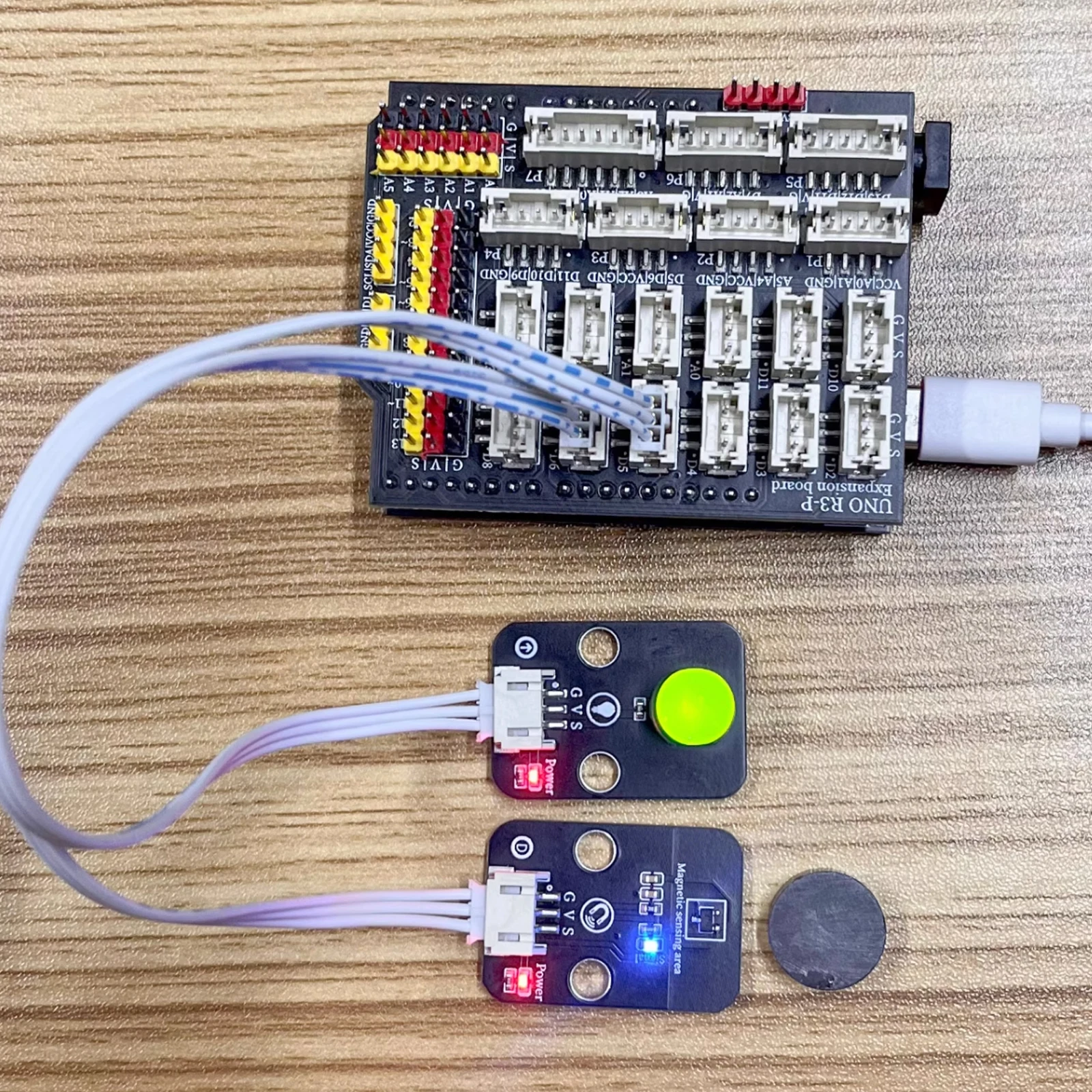 Building Block Set Full-Stage Hall Magnetic Sensors Magnetic Inductive Switches Compatible with Arduino Programming Kit