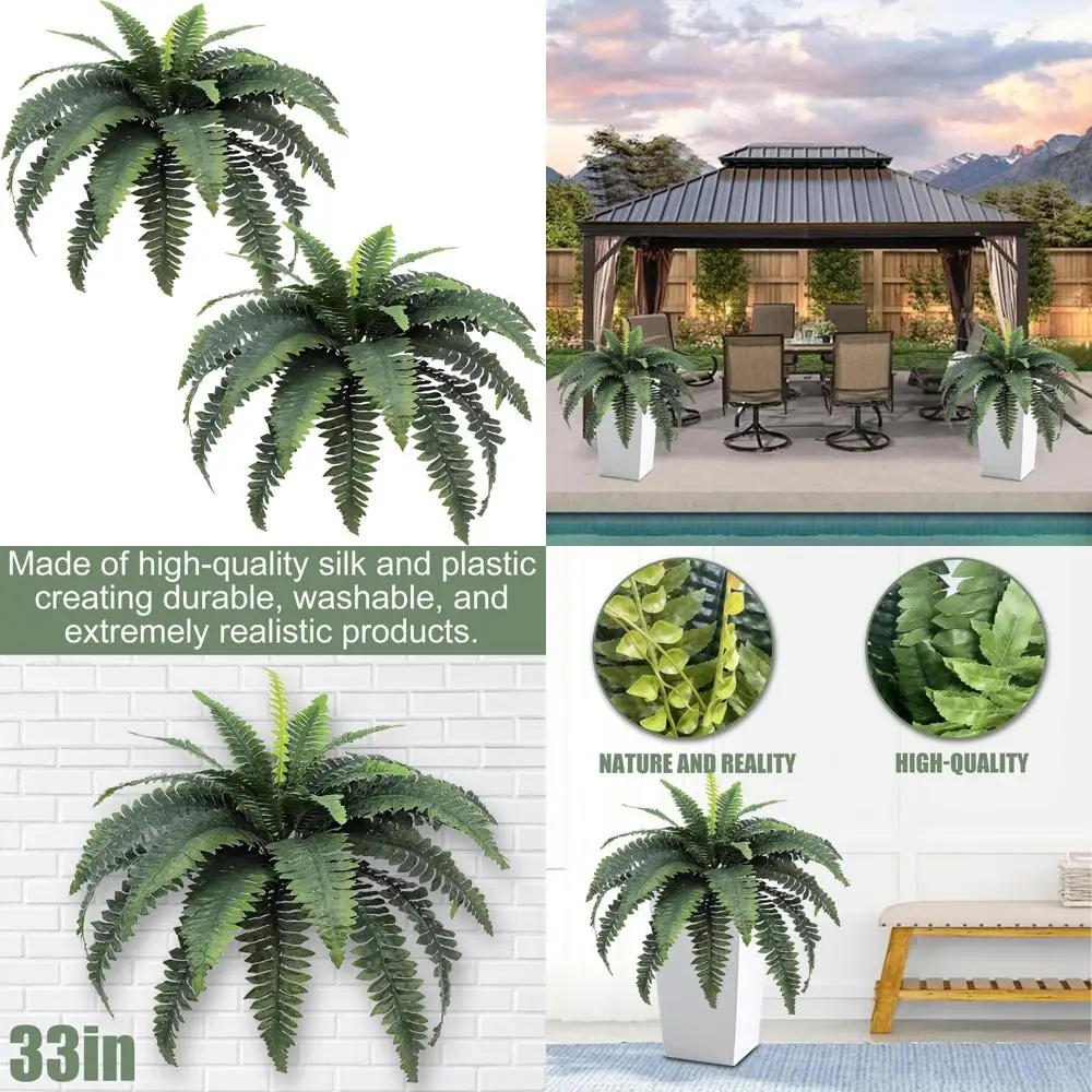 

Большой 33-подвесной набор искусственных папорот Бостон, идеально подходящий для внутренних кашпо, входа в саду и домашних окна.