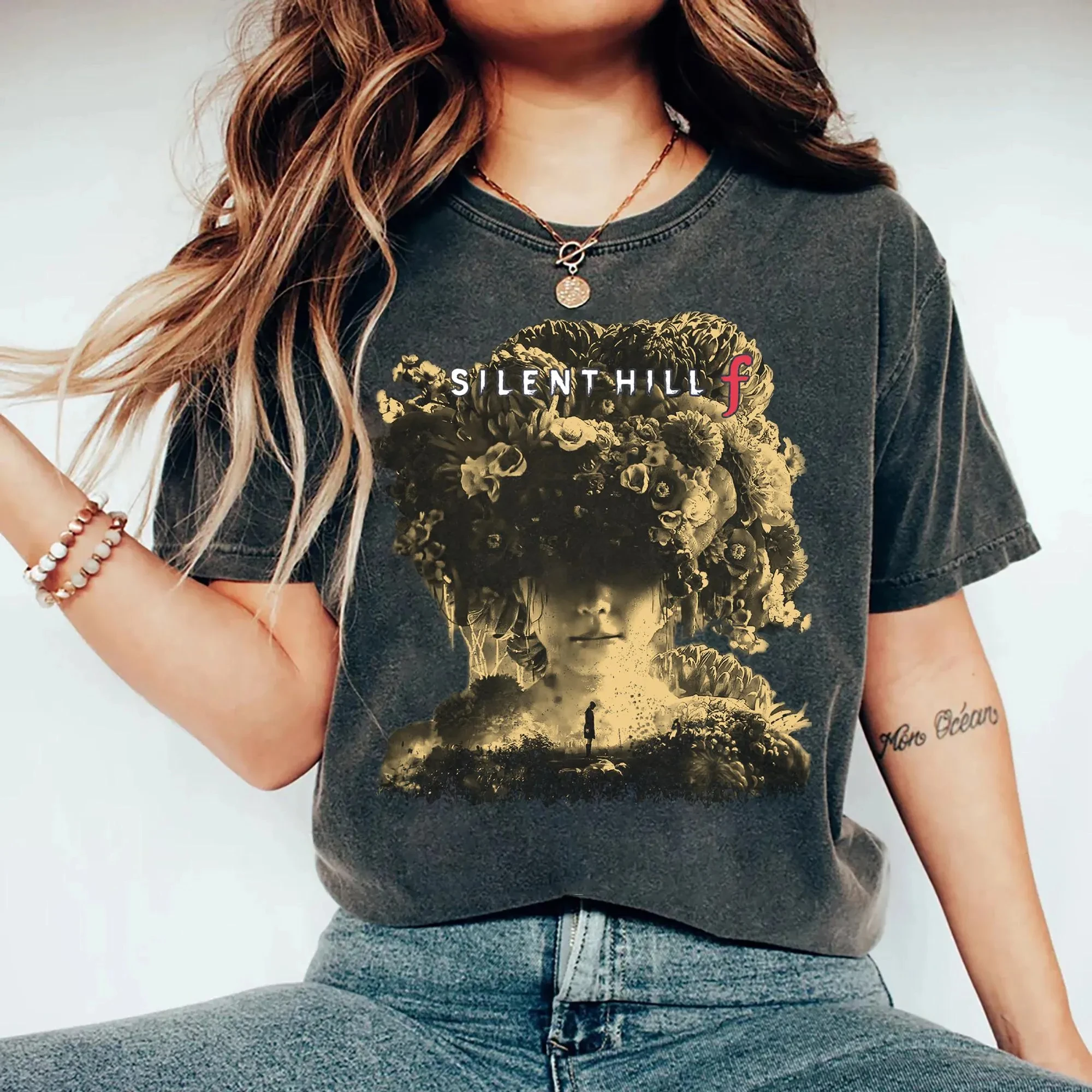 

Plus Size Summer Women's Vintage Silent Hill f T- Shirt Cotton Breathable Stylish Versatile Street Style Oversized
