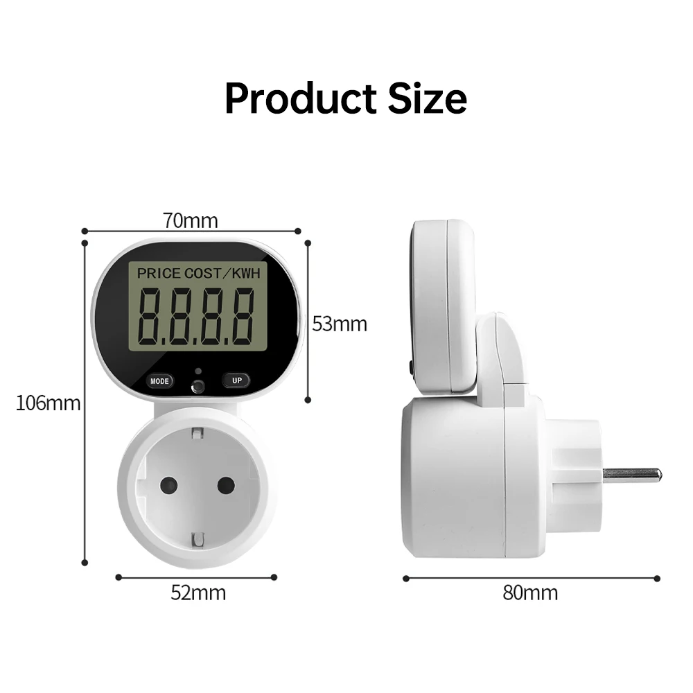 LCD Digital Power Meter Wattmeter 220V Socket Voltage Relay 3680W Electricity Consumption Meter Voltmeter Energy Cost Meter