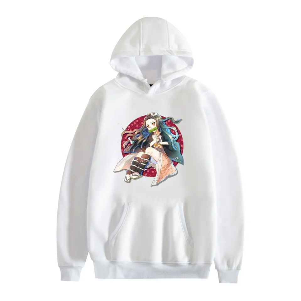 Impressioni dei personaggi Demon Slayer Anime Abbigliamento da donna Moda Sport Abbigliamento da strada Felpe con cappuccio casual