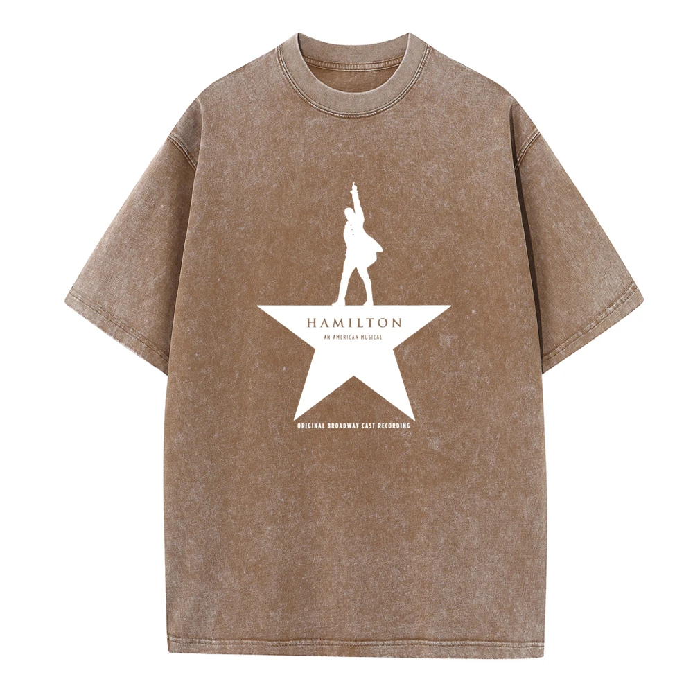 Hamilton An American Musical 2024 Shirts Vintage Unisex O-Neck Harajuku Cotton Short Sleeve Summer Regular Music Fans Gift