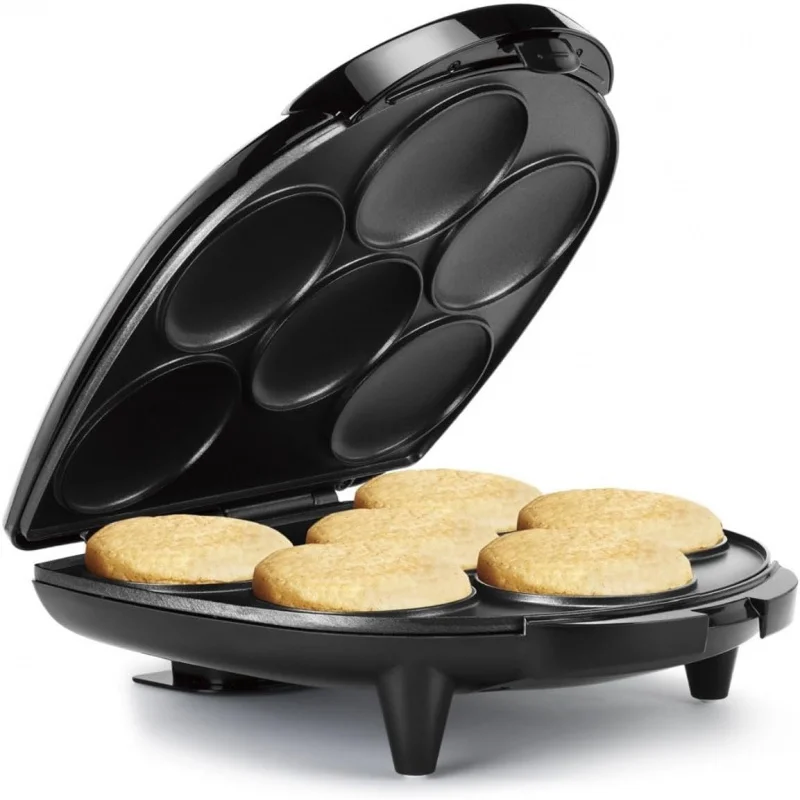 Non-Stick 6-Section Multi-Food Maker - Make Delicious Arepas, Pancakes, Corncakes, Tosti Arepa - Easy-to-Use - 6-PC - Black