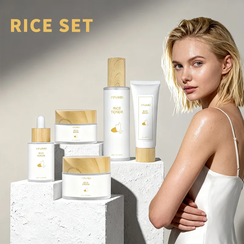 

Hyaluronic Acid Rice Skincare Set Skin Texture For All Skin Type Hydrating Nourishing Gentle Oil Control Brightening Soothing