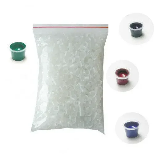 300pcs Disposable Tattoo Ink Caps Cups Pigment Holder Supplies Plastic Small Medium Large Tatoo Kits