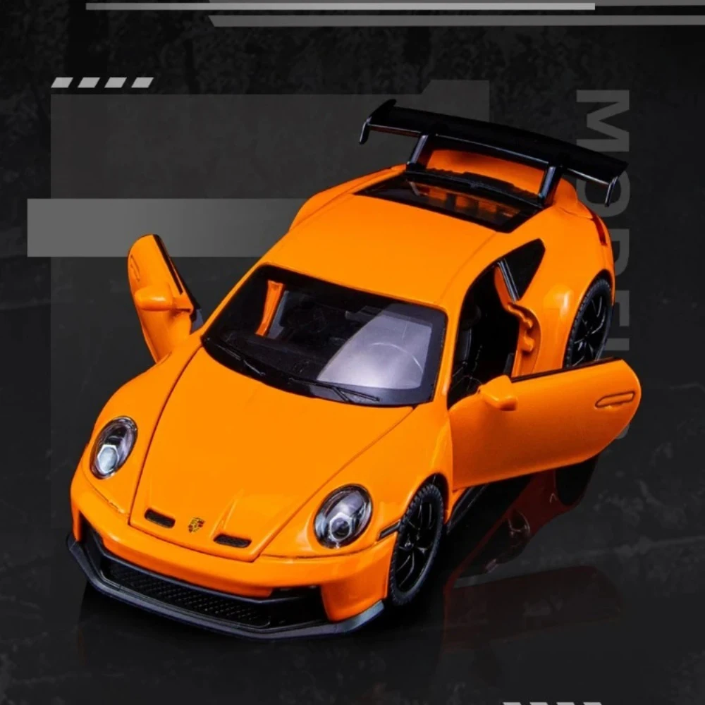 1:32 YANGWANG U9 Miniature Sports Car Model Toys Alloy Diecast 911 GT3 Supercars Sound Light Doors Opened Pull Back Kids Gifts
