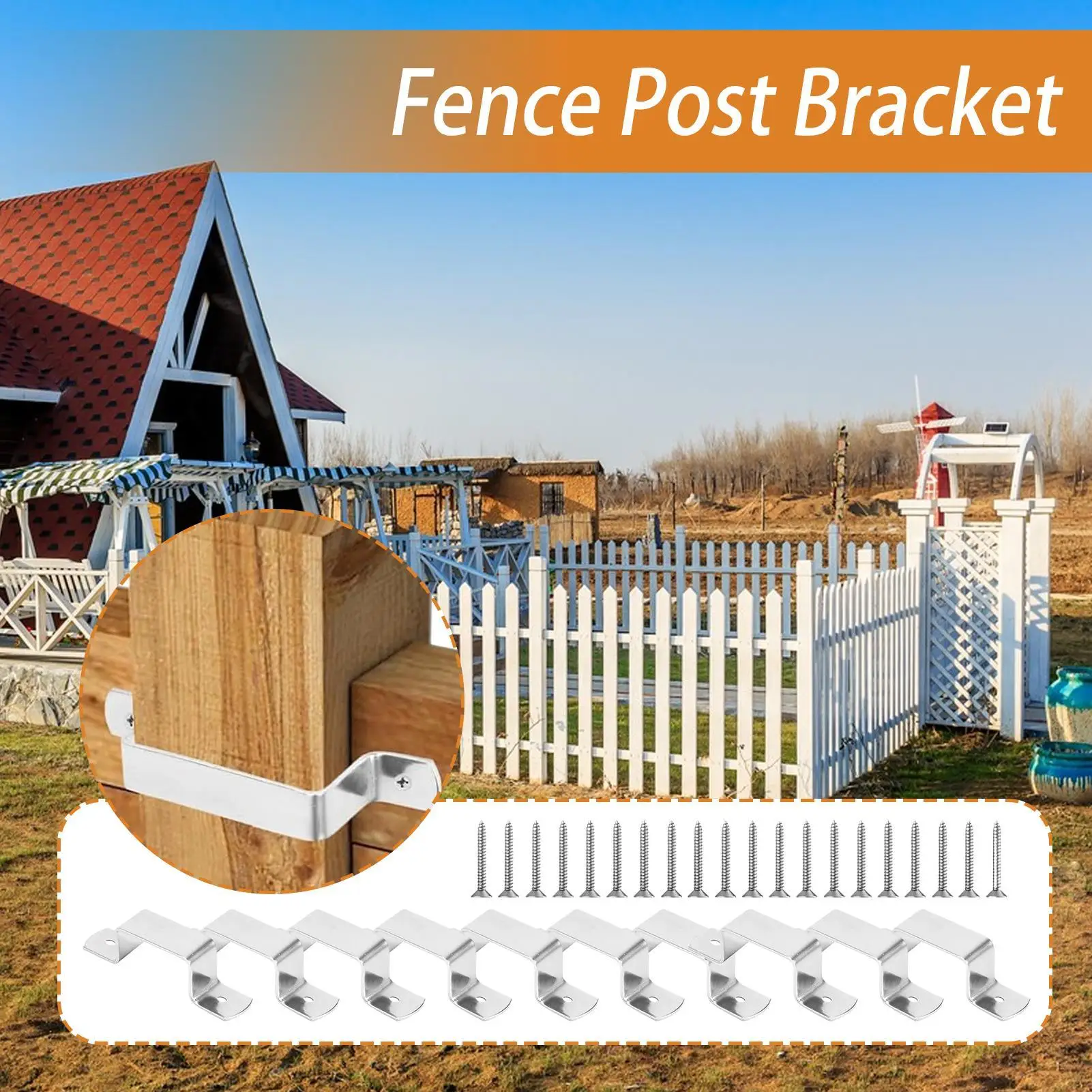 

Fence Brackets 10 Pieces Post Mounting Brackets For Concrete Post Beam Heavy Duty Hardware Repair Tool For Farmers Builders